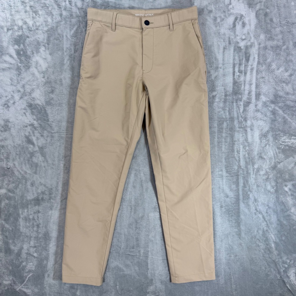 Banana Republic Core Temp Chino Pants Mens Size 30x30 Khaki Tan Slim Tech